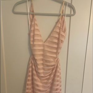 Nasty Gal Light Pink Striped Mini Dress